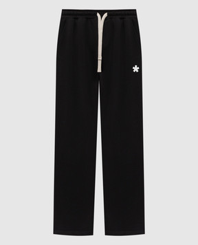 Comme des Fuckdown Black sweatpants with logo print FMS6CFABM01906