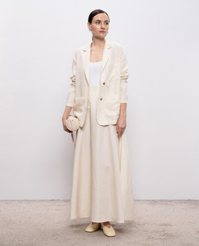 Woolrich Ivory linen maxi skirt CFWWSK2008FRUT3043