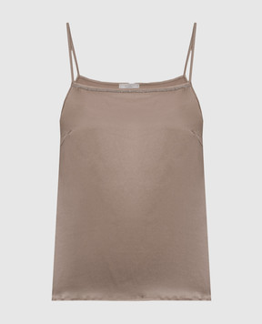 Peserico Brown silk top A08921D02372