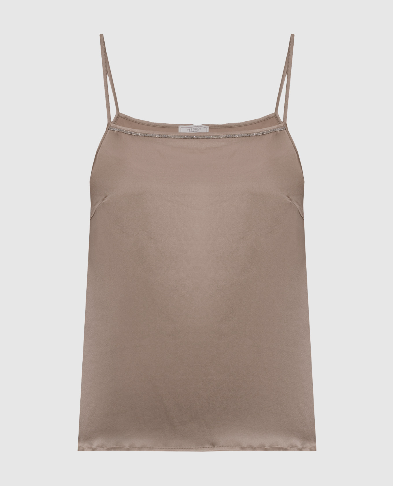 Brown silk top