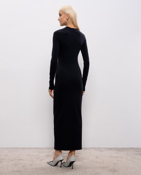 Vetements Black dress with logo embroidery WE76DR540B