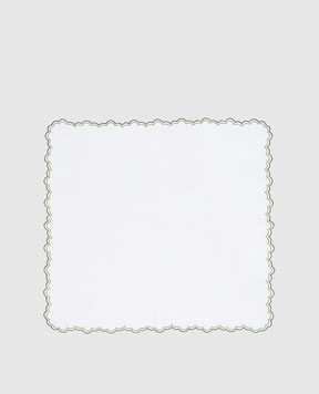 Los Encajeros White linen napkin Escamas NAPKINESCAMAS