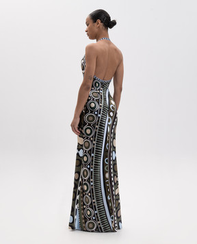 PUCCI Khaki dress with printed silk 6HRI106H888