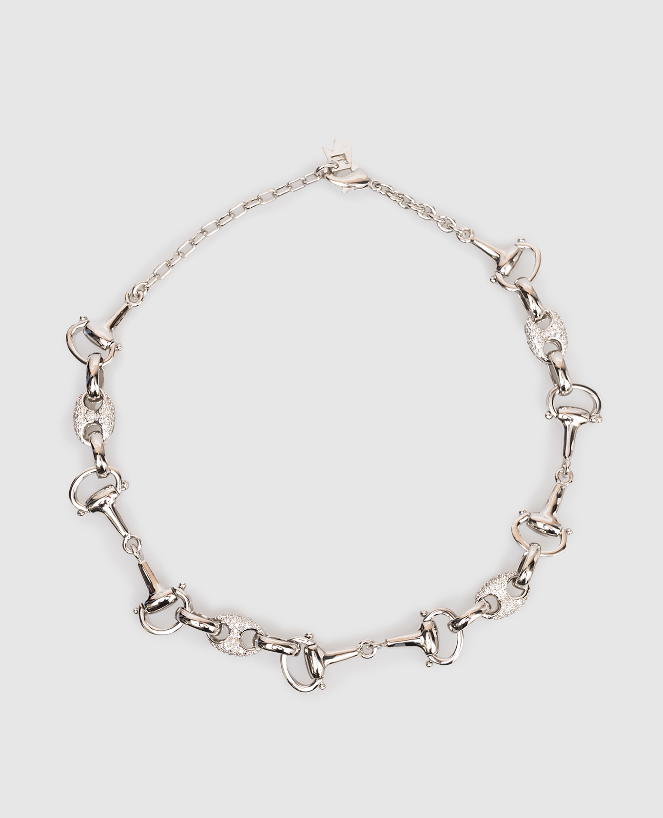 

Silver necklace with crystals Reco