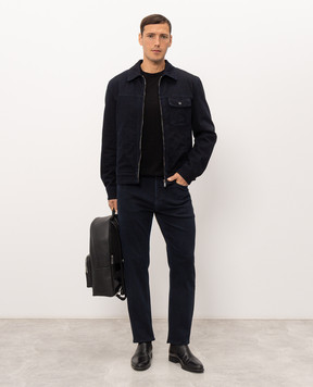 Trussardi Blue jeans with embroidered emblem P403HE04946NMJ380D39