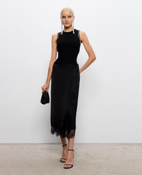 Twinset Black skirt with lace 262TP2123