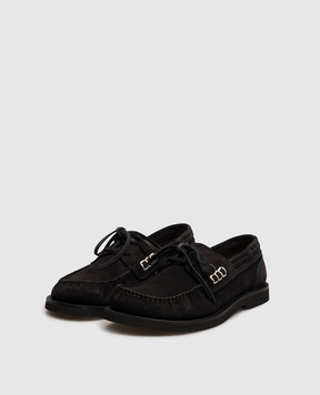 JW Anderson Black suede topsiders MO0009LA0416