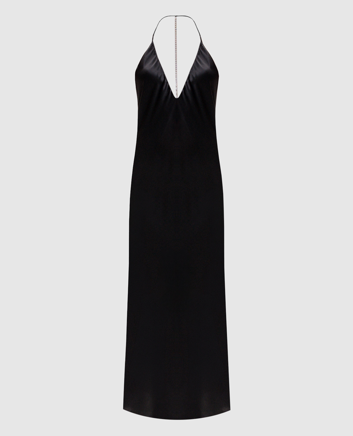 Black silk maxi dress with open back Jacob Lee