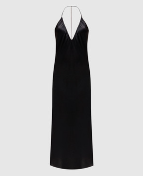 Jacob Lee Black silk maxi dress with open back WSDS10126B