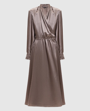 Kiton Beige silk wrap dress D62319K0584I