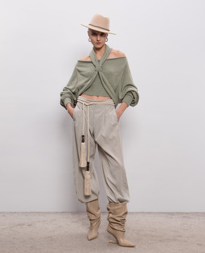 Balmain Beige braided belt GN0WJ228TCRW