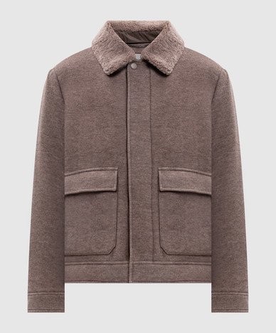 Chaqueta marrón de lana y cachemir