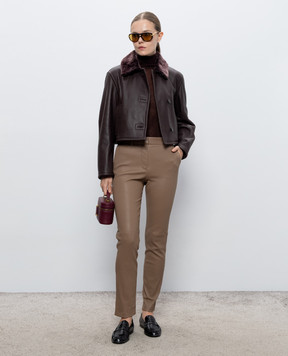 JOSEPH Liri burgundy sheepskin coat JF010066