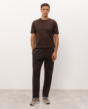 Stefano Ricci Brown straight-cut T-shirt MNH6105140TE0001