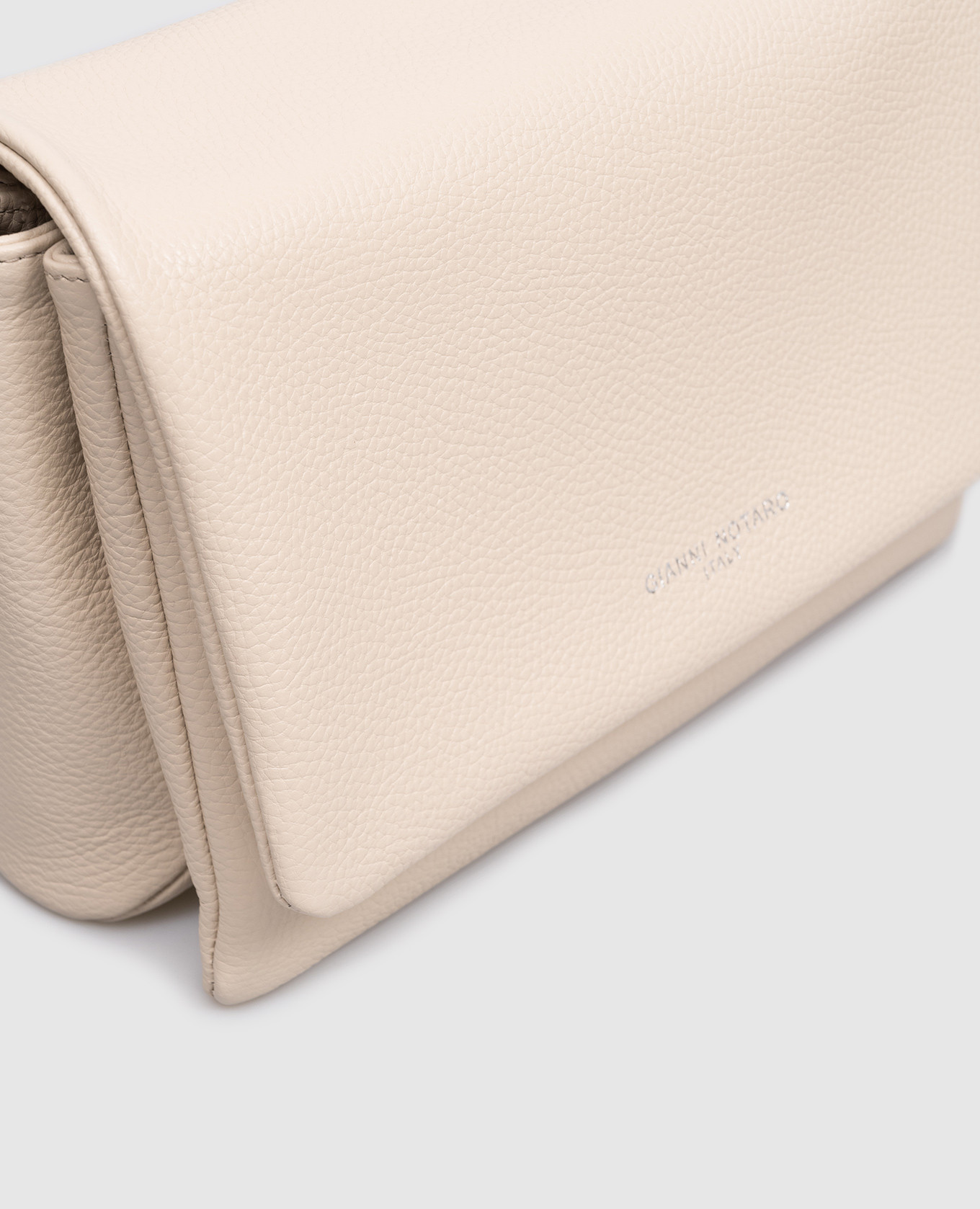 Beige leather messenger bag DOLLARO Gianni Notaro 4