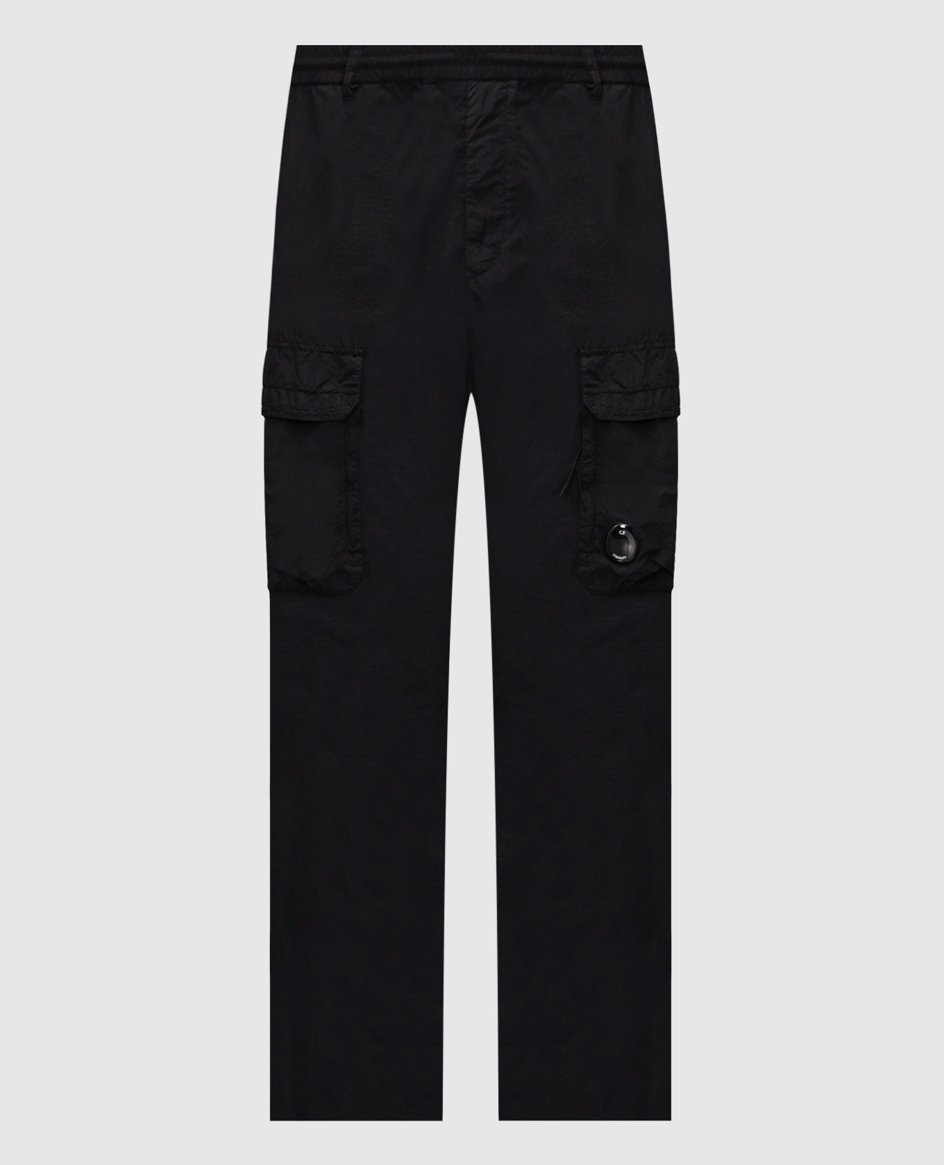 Black cargo pants with logo patch C.P. Company