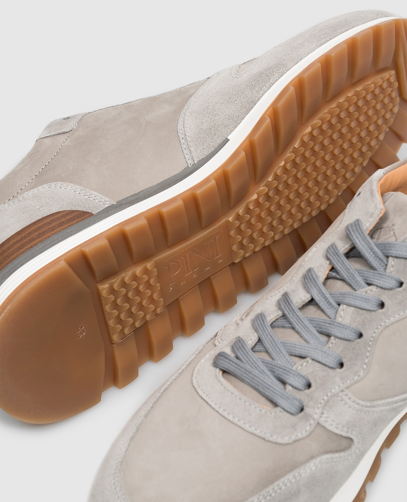 Gray nubuck sneakers Pini Parma 5