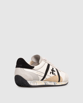 Premiata Jackyx ivory leather sneakers with logo patch JACKYX25D8222