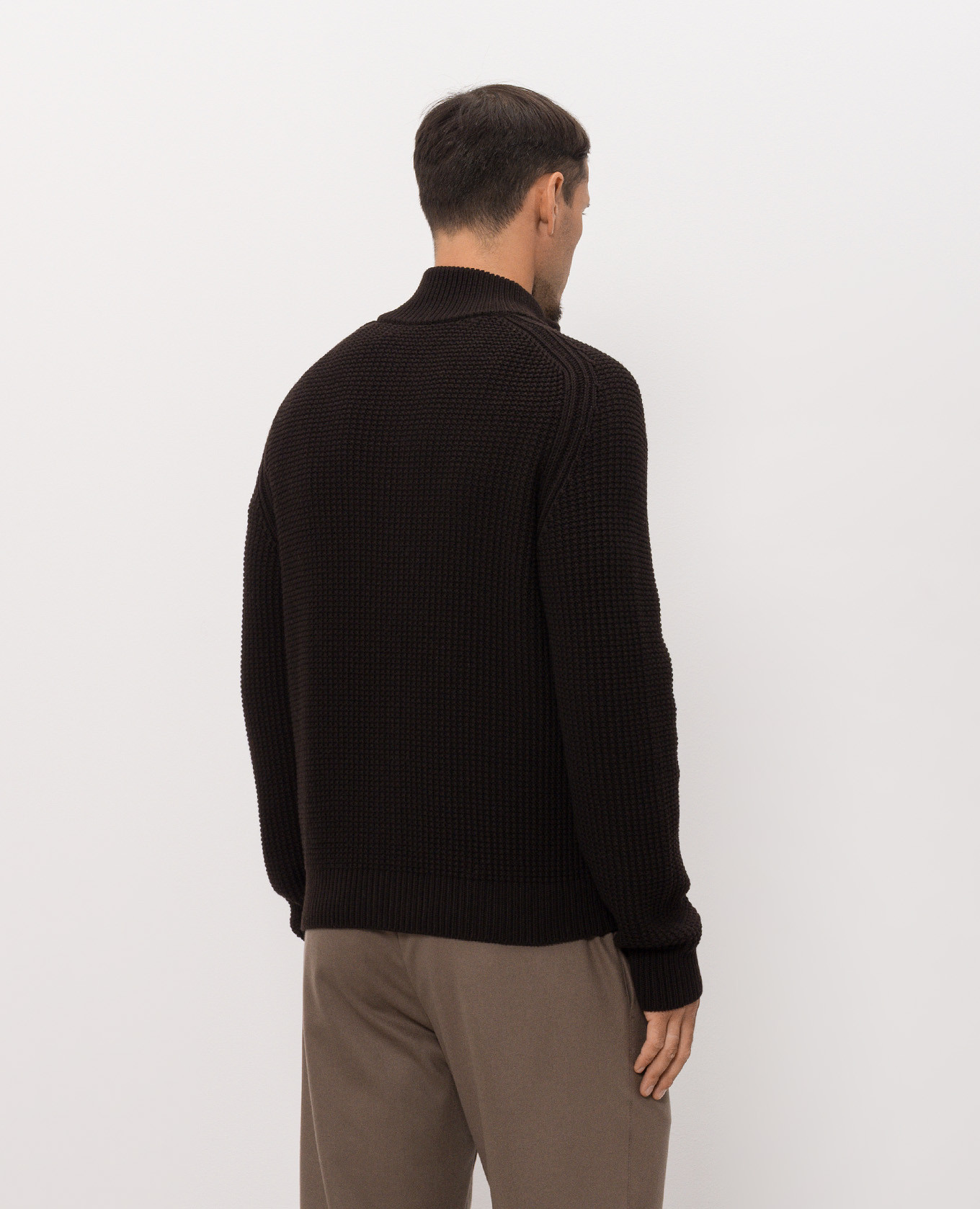 Brown wool cardigan Peserico 4