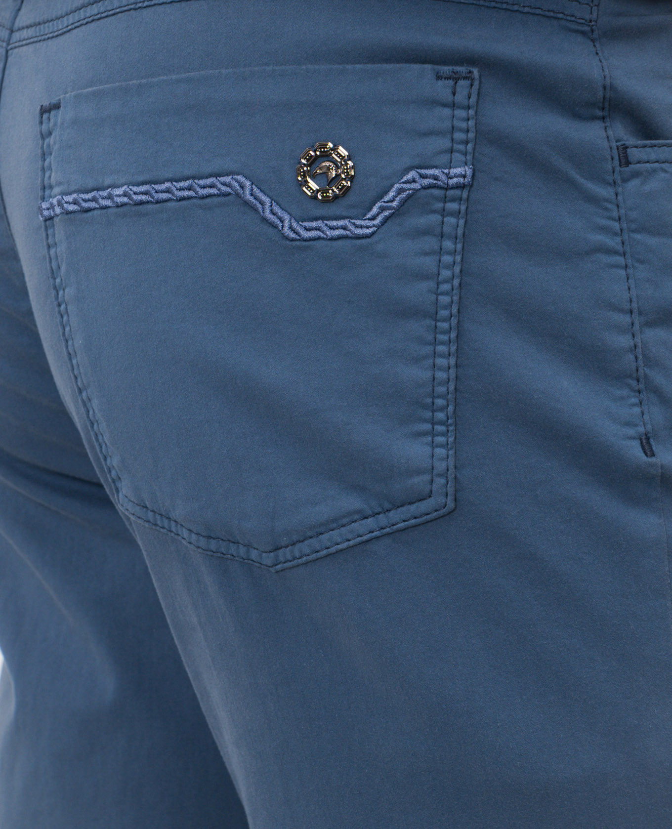 Blue pants with logo patch Stefano Ricci 5