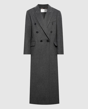 Victoria Beckham Gray double-breasted coat with wool 1126WCT006440B