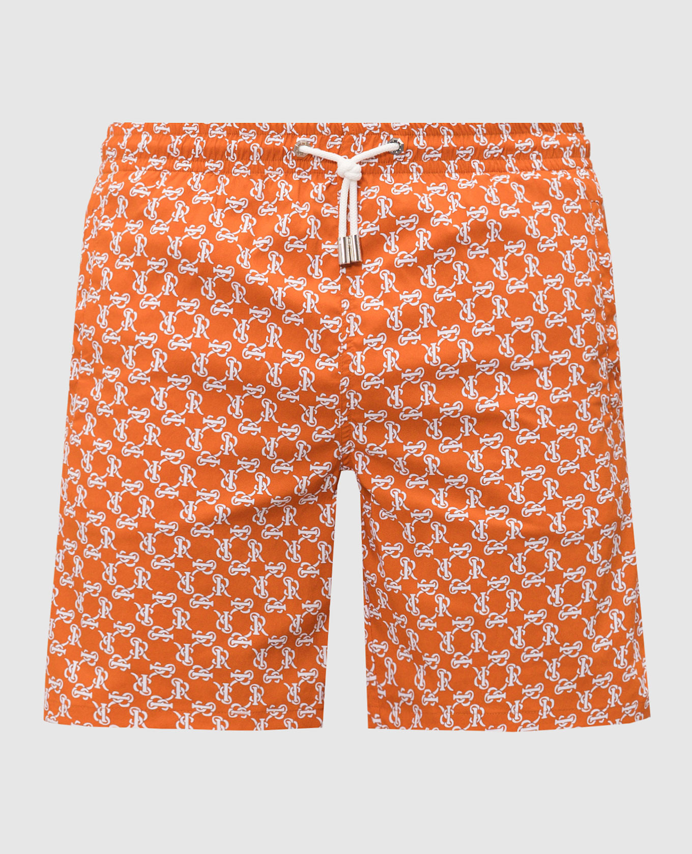 Orange monogram print swim shorts