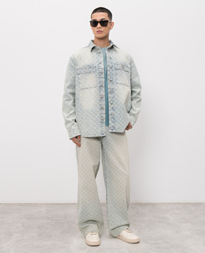 Misbhv Blue denim shirt with monogram pattern 250M400