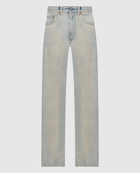 Maison Margiela MM6 Blue jeans with a worn effect S62LB0223M30055