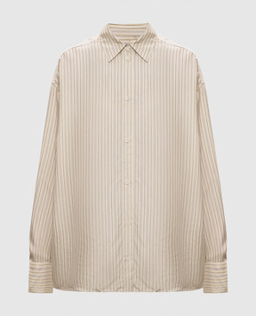 Toteme Beige striped silk blouse 261WRT0700FB0553
