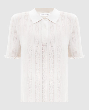 Victoria Beckham White polo shirt with a pattern 1226KTP007273A