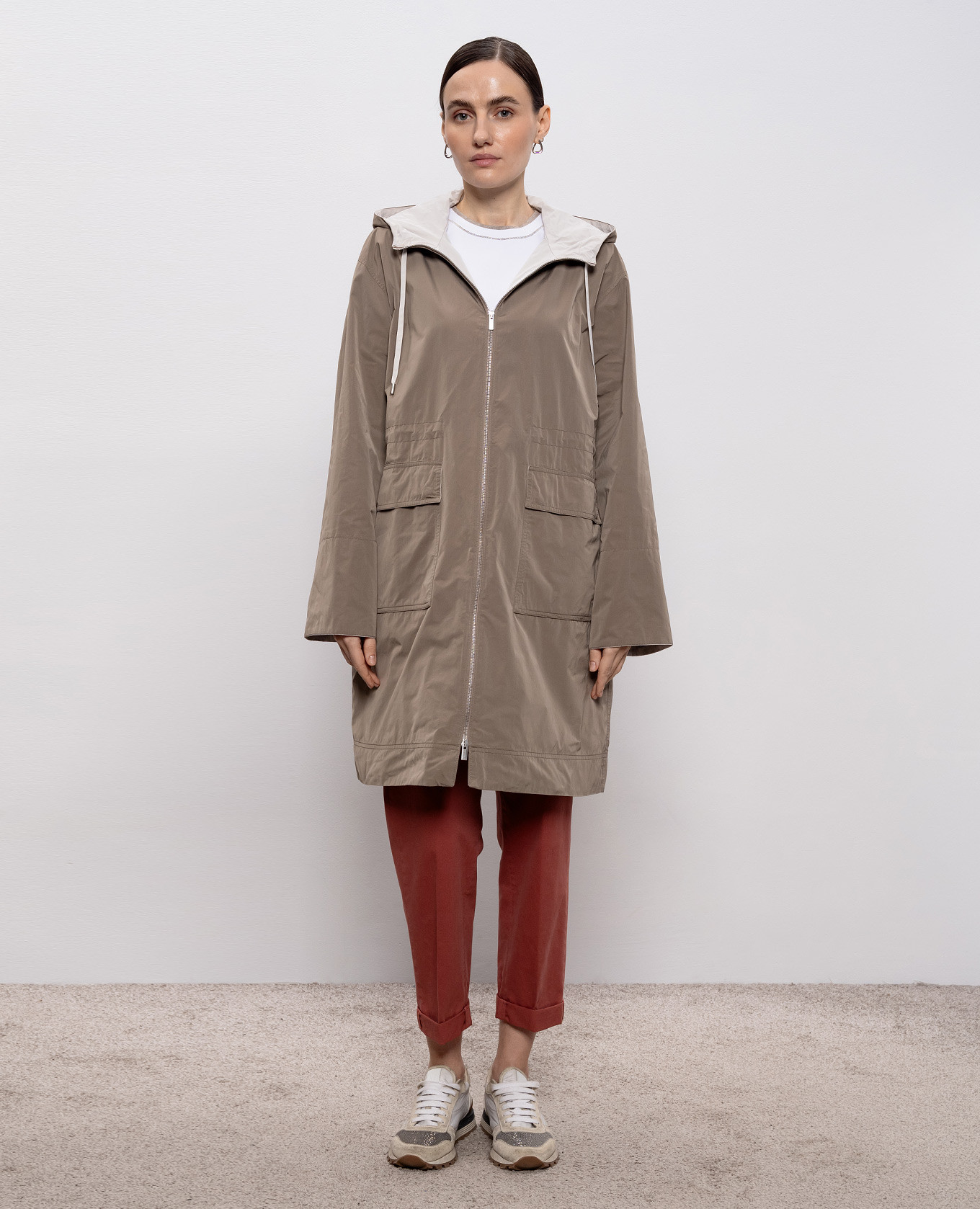 

Khaki raincoat Peserico