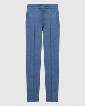 ISAIA Blue linen pants PNC016P9120