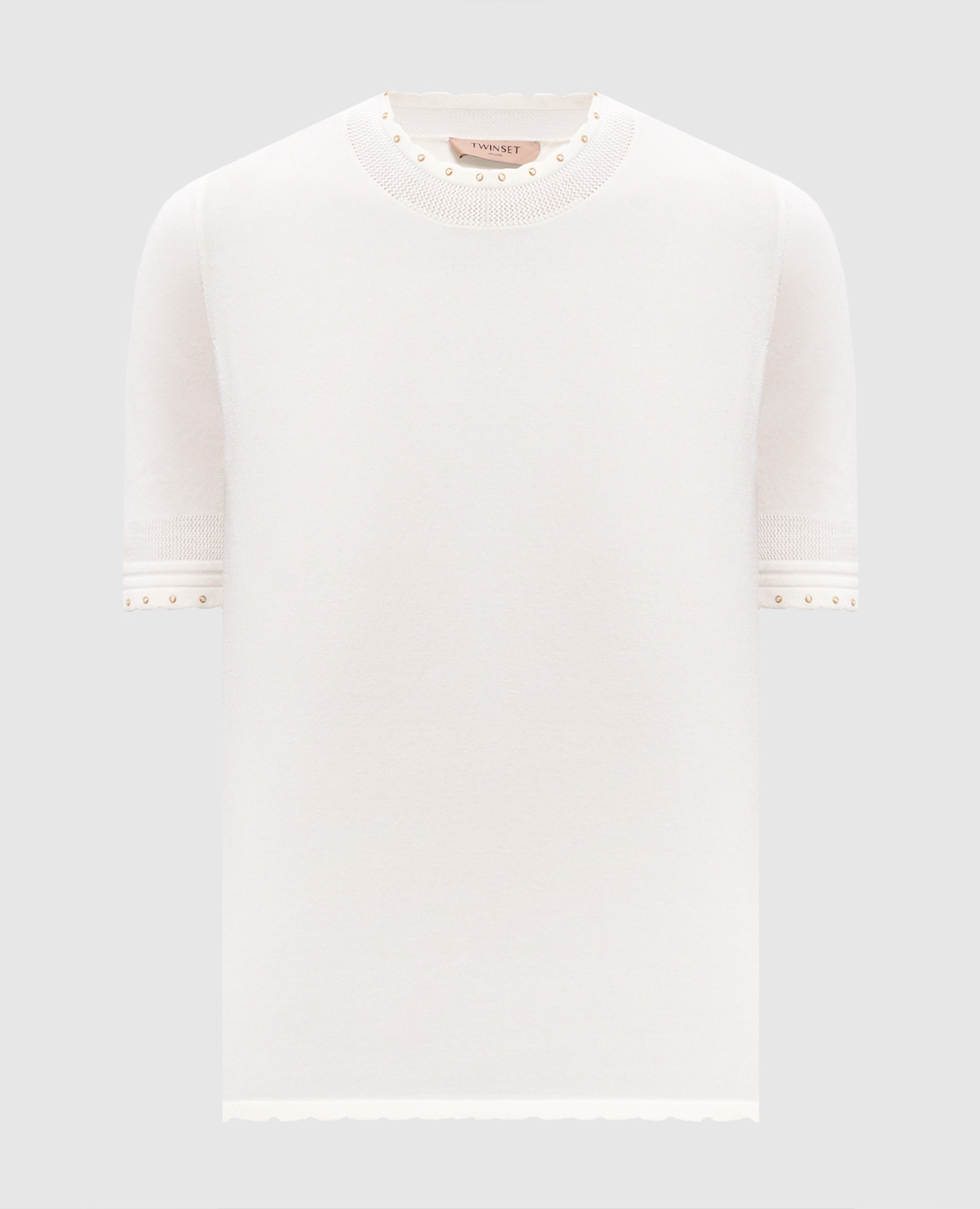 Ivory top with logo plate