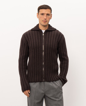 Dolce&Gabbana Brown wool cardigan GXQ84TJCVG5