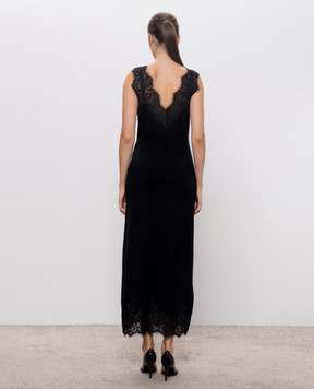 Simkhai Black Zinnia cashmere dress with lace 5261034K