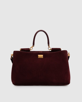 Dolce&Gabbana Vittoria burgundy suede bag BB7896A0775