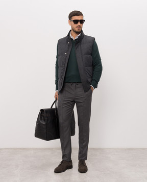 Canali Grey wool down vest SG03516O41123