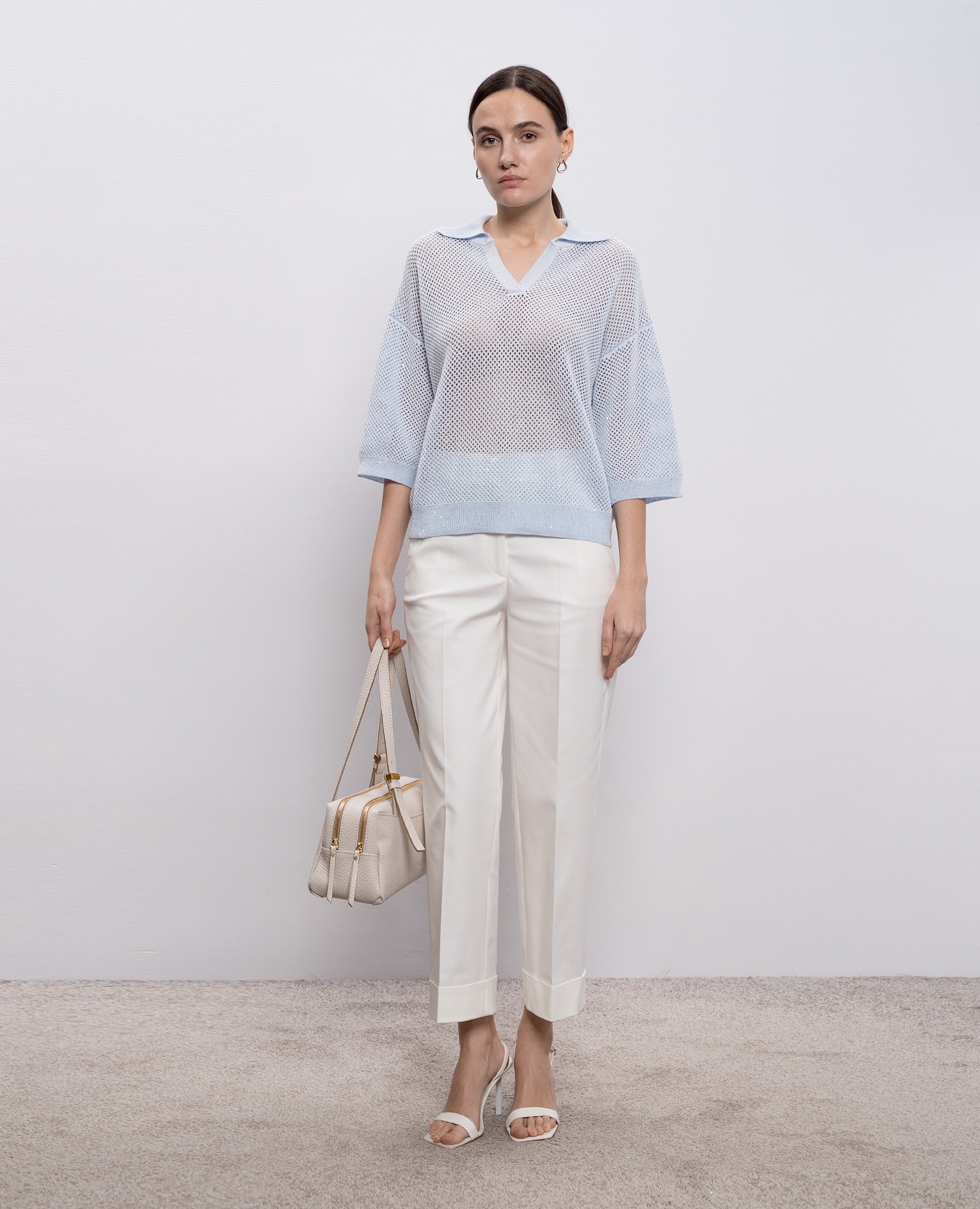 White pants with lapels Peserico 2