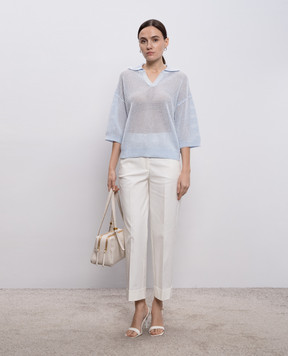 Peserico White pants with lapels A04576J001953