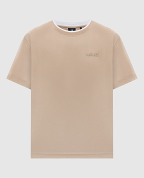 Mackage Beige T-shirt with textured logo TEEWNV