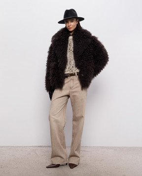 Simonetta Ravizza Brown Manchester Reversible Shearling Jacket F06JA425MG3