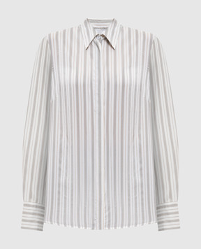 Peserico White striped silk blouse S06387Z08370