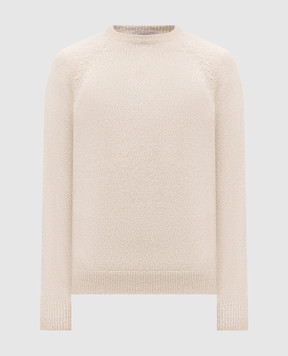 Agnona Beige sweater with silk and linen K109U480U0712