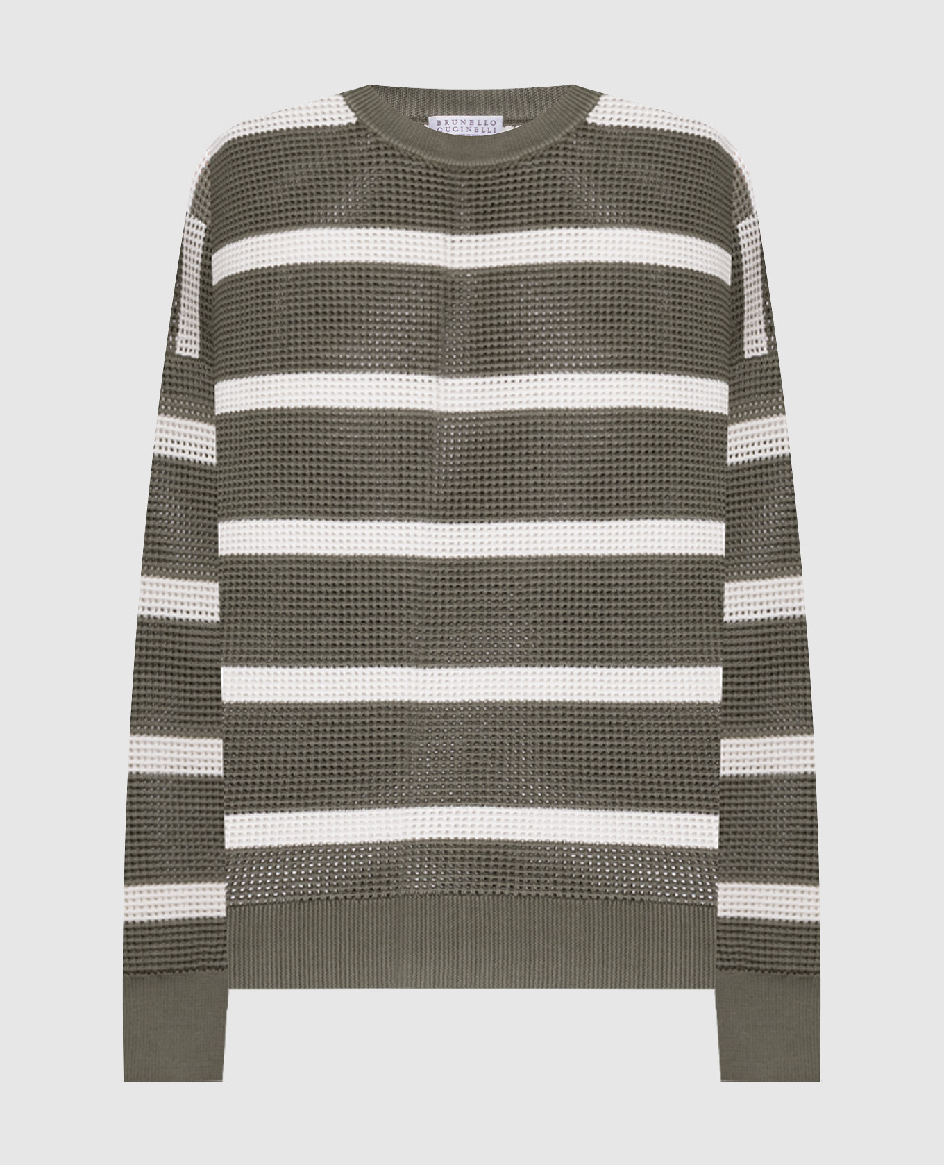 

Green openwork striped jumper Brunello Cucinelli