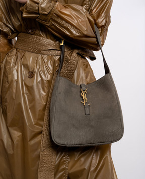 Saint Laurent Grey LE 5À7 nubuck bag 850533AAEEL