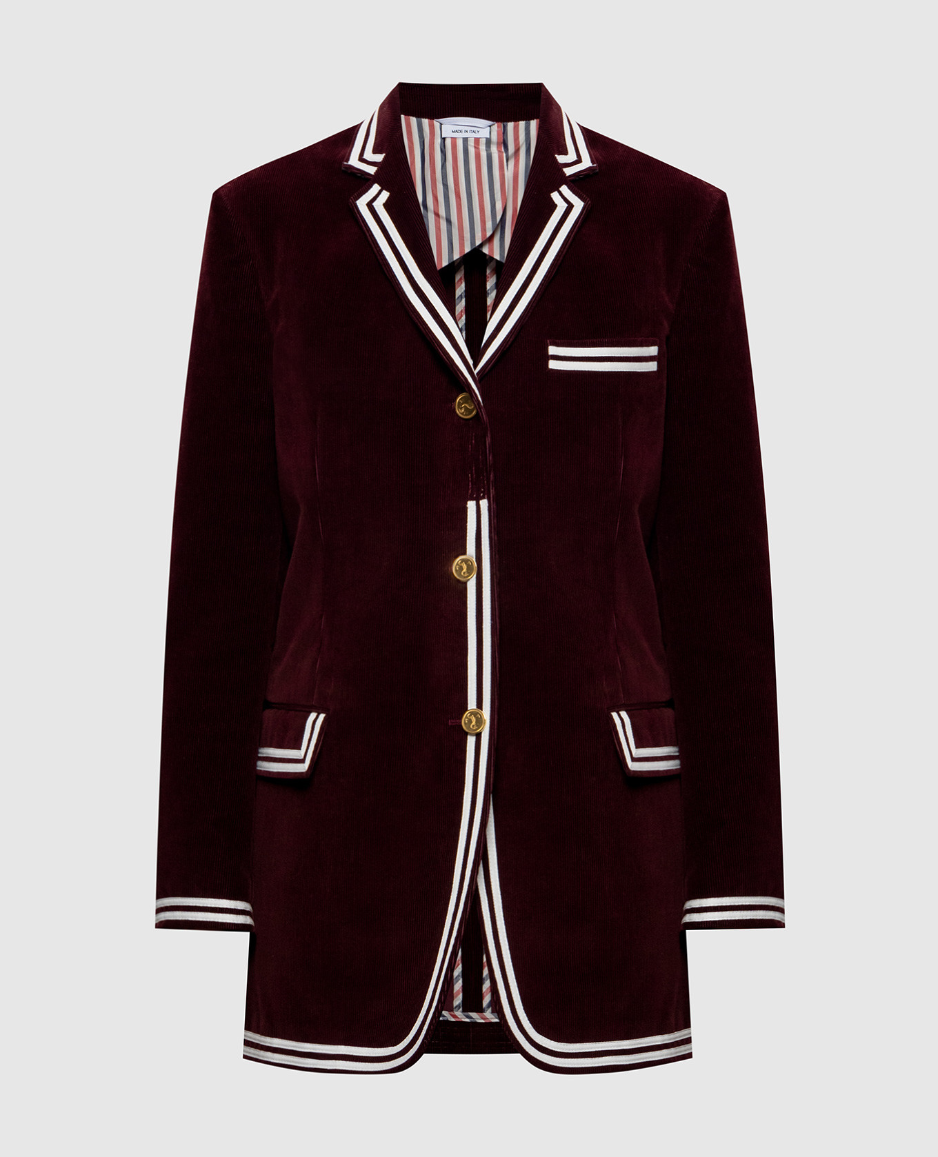 Burgunderfarbene Cordjacke