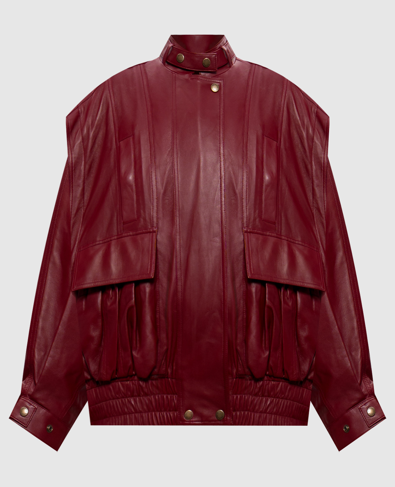 

Burgundy leather jacket Balmain