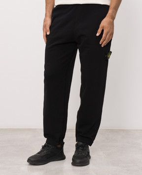 Stone Island Black joggers with logo patch L2S156200002S0051