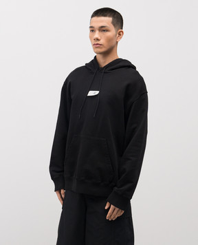 Maison Margiela MM6 Black hoodie with logo patch SH0GU0033M25025