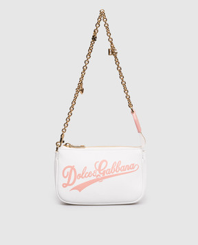 Dolce&Gabbana Children's white leather bag with logo print EB0268AB296